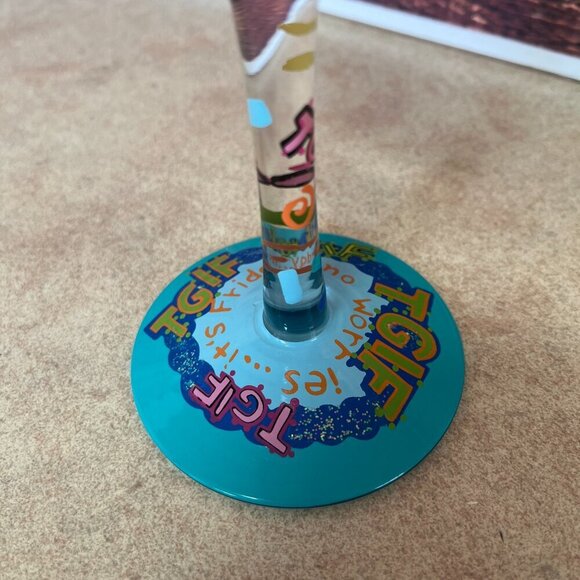 Lolita "TGIF" Thank God It's Friday Love My Wine Hand Painted Wine Goblet - Picture 7 of 8